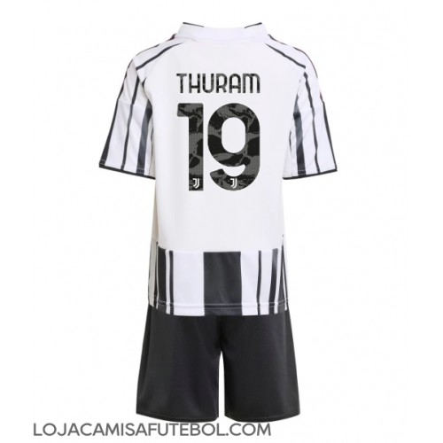 Camisa de Futebol Juventus Khephren Thuram #19 Equipamento Principal Infantil 2025-26 Manga Curta (+ Calças curtas)
